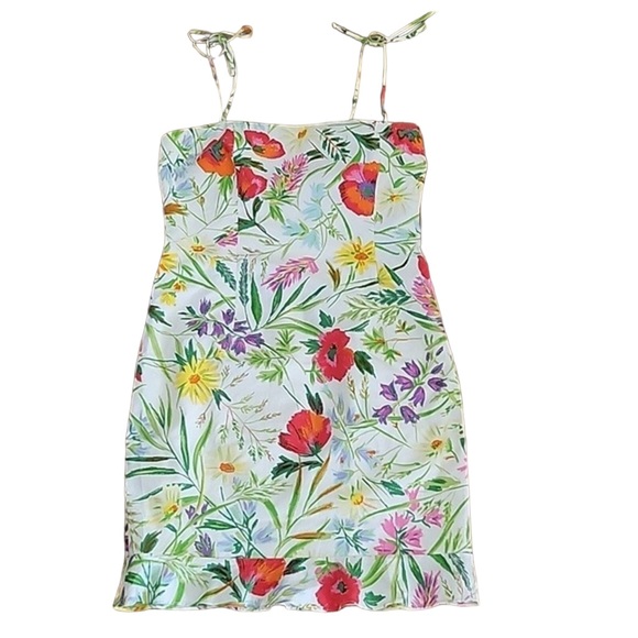 Vintage David Meister Spring Floral sun dress w/Ruffle hem size 12 - Picture 7 of 16